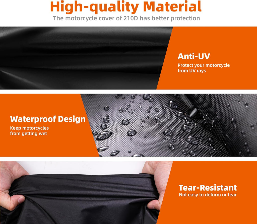 Motorcycle Cover Waterproof for Harley Davidson Street Glide Touring XXXL Orange