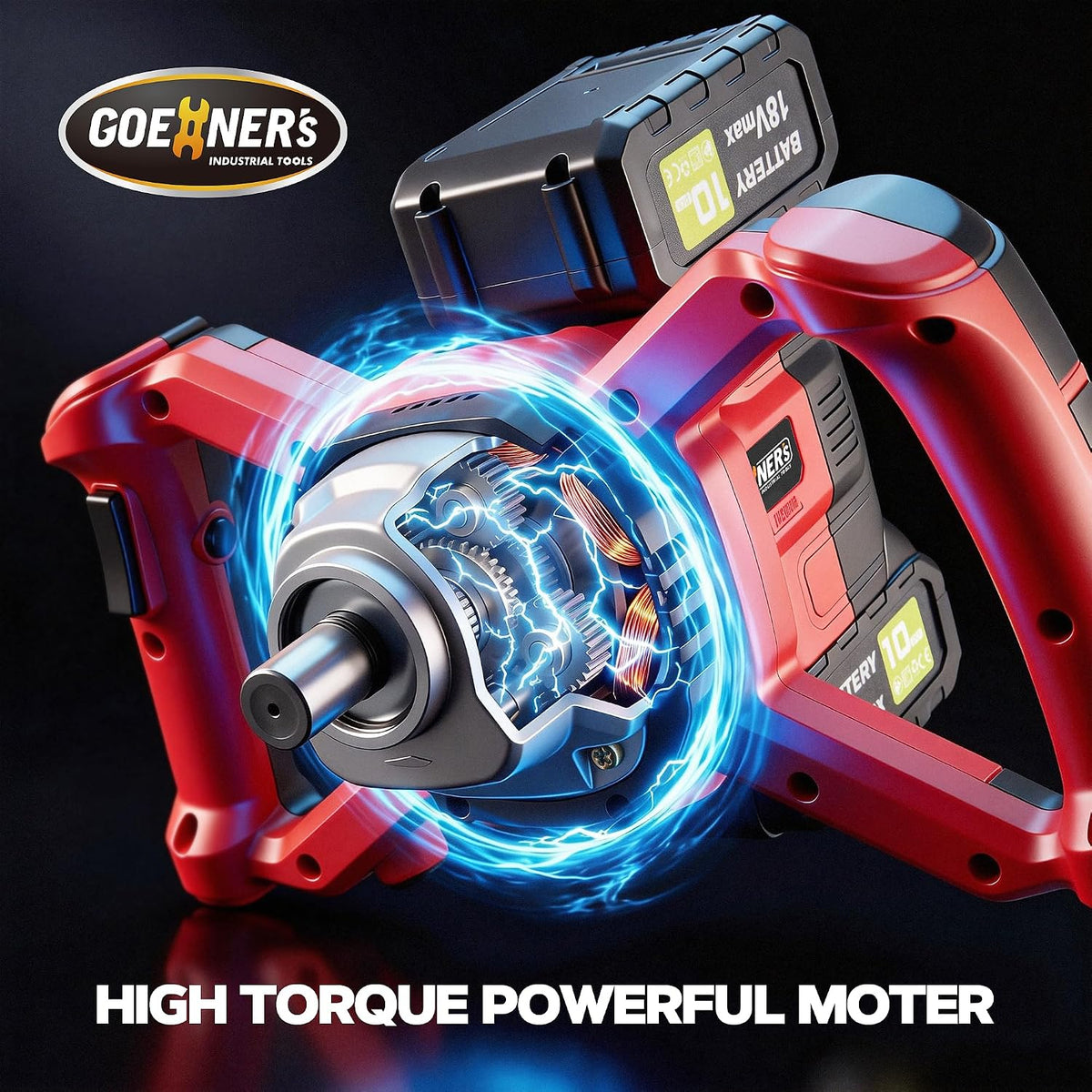 42V Cordless Auger Post Hole Digger, Post Hole Auger with 3" & 6" Drill Bits + Extension Rod, 2 Batteries, Electric
