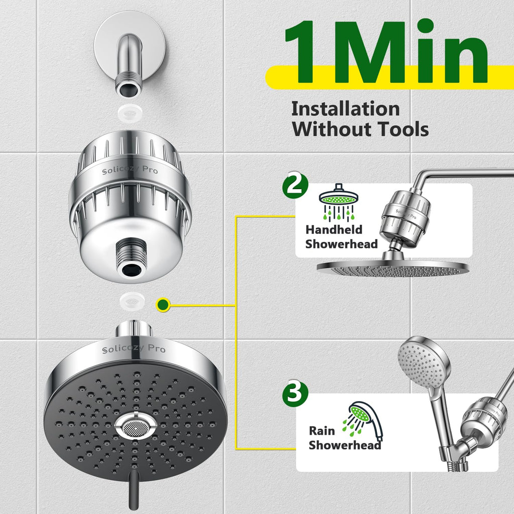 Shower Filter for Hard Water & Shower Water Softener, Sensitive Skin & Hair