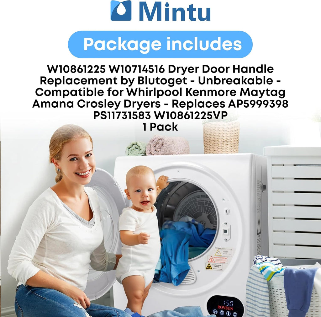 Door Handle Replacement For Whirlpool WED7000DW2 WED7300DC1 WED7300DC2 WED7300DW1 WED7300DW2 WGD4616FW0 WGD4616FW1 WGD4810EW1 WGD4810EW2 WGD4815EW1 WGD4815EW2 WGD4850HW0 WGD4915EW1 WGD4915EW2 Dryer