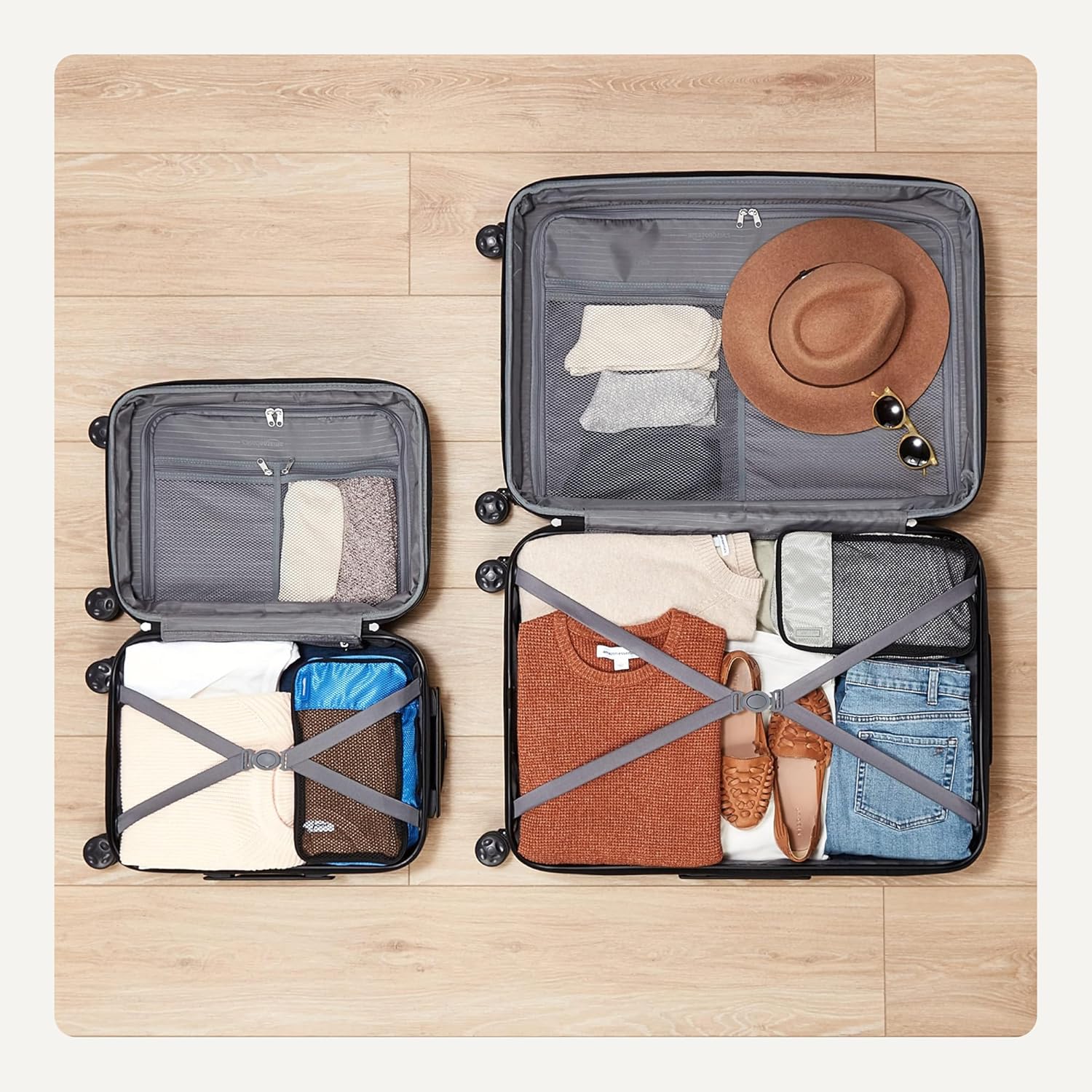 2-Piece Hardside Luggage Set (21" Carry-on, 30"), Expandable Suitcases with Spinner Wheels, Scratch-Resistant