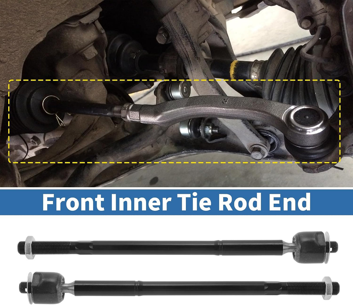 X AUTOHAUX Front Inner Tie Rod Ends Kit EV801193 for Toyota Matrix 09-14