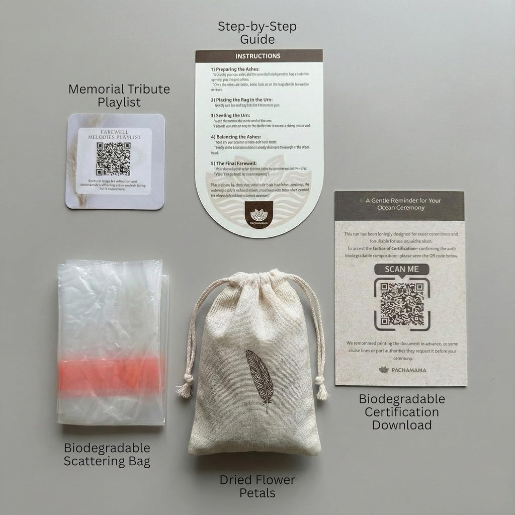 Biodegradable Water Burial Urn Kit - Cruise Approved | Ocean Ashes Scattering Ceremony with Certificate |