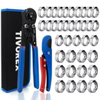 Tivorex PEX Crimping Tool Kit, Ratchet Pex Clamp Tool with Cinch & Removal