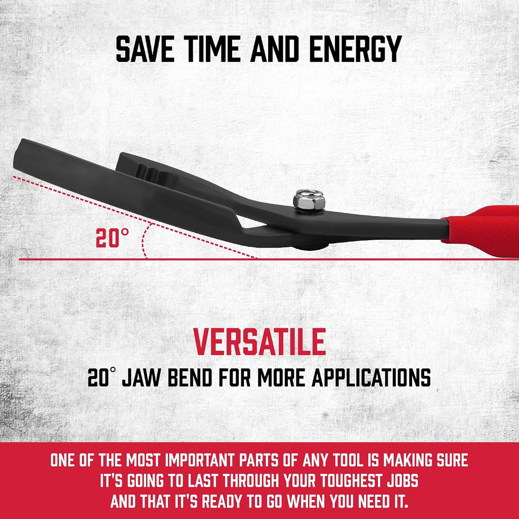 12" Adjustable Oil Filter Pliers, Adjustable Oil Filter Wrench Removal Tool (Red)