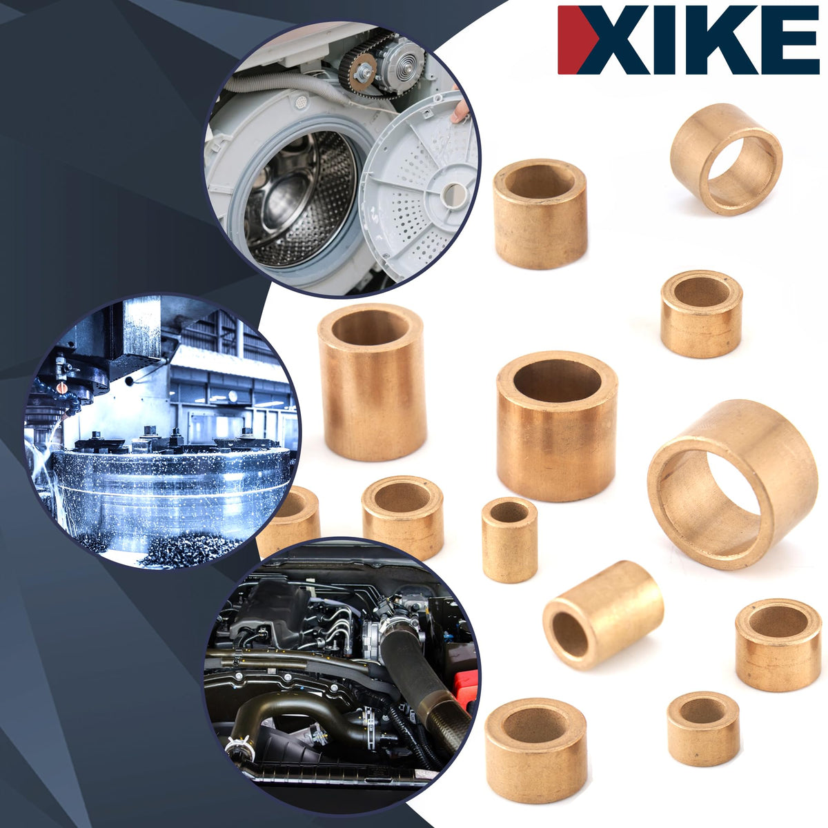 XIKE 6x9x8mm Sintered Bronze Sleeve Bearing Bushing (10 Pack)