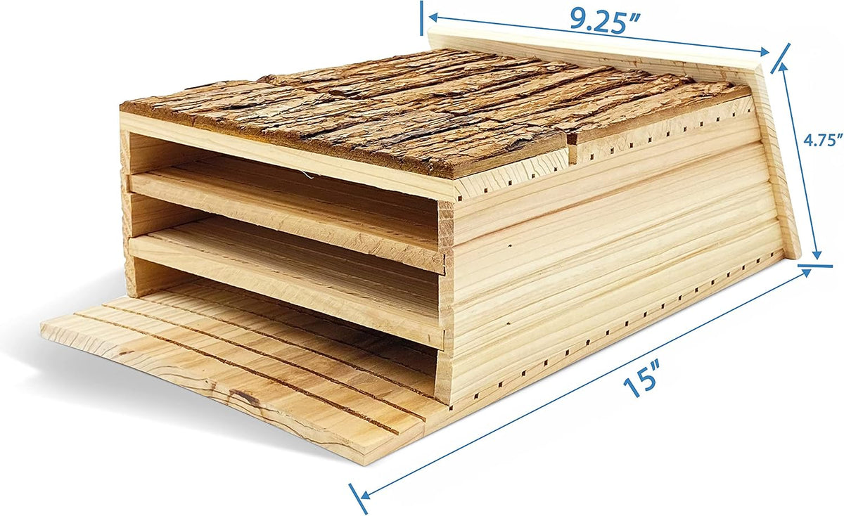 Bat Houses for Outdoors for Tree, Real Bark, 3 Chamber