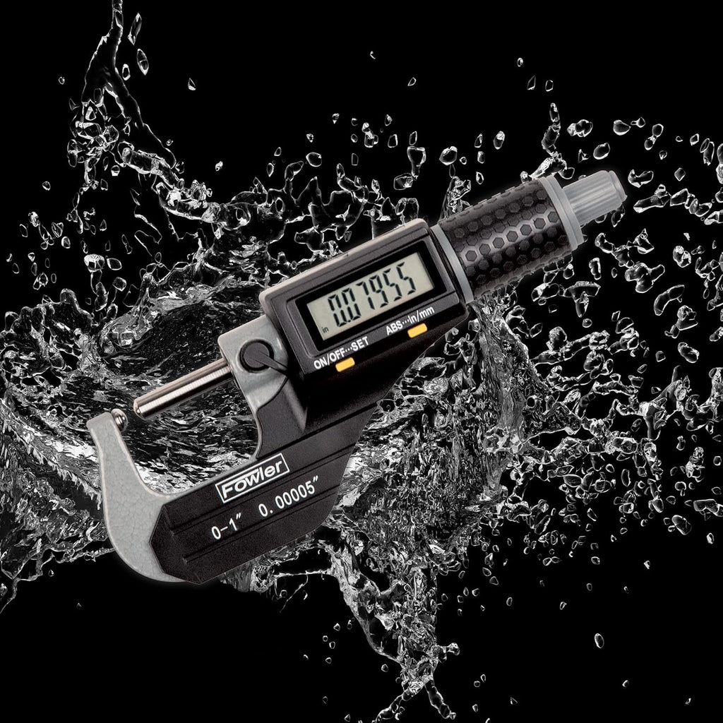 Fowler 54-860-211-1, Ip54 Digital Ball Anvil and Spindle Micrometer with 0-1"/25MM Measuring Range