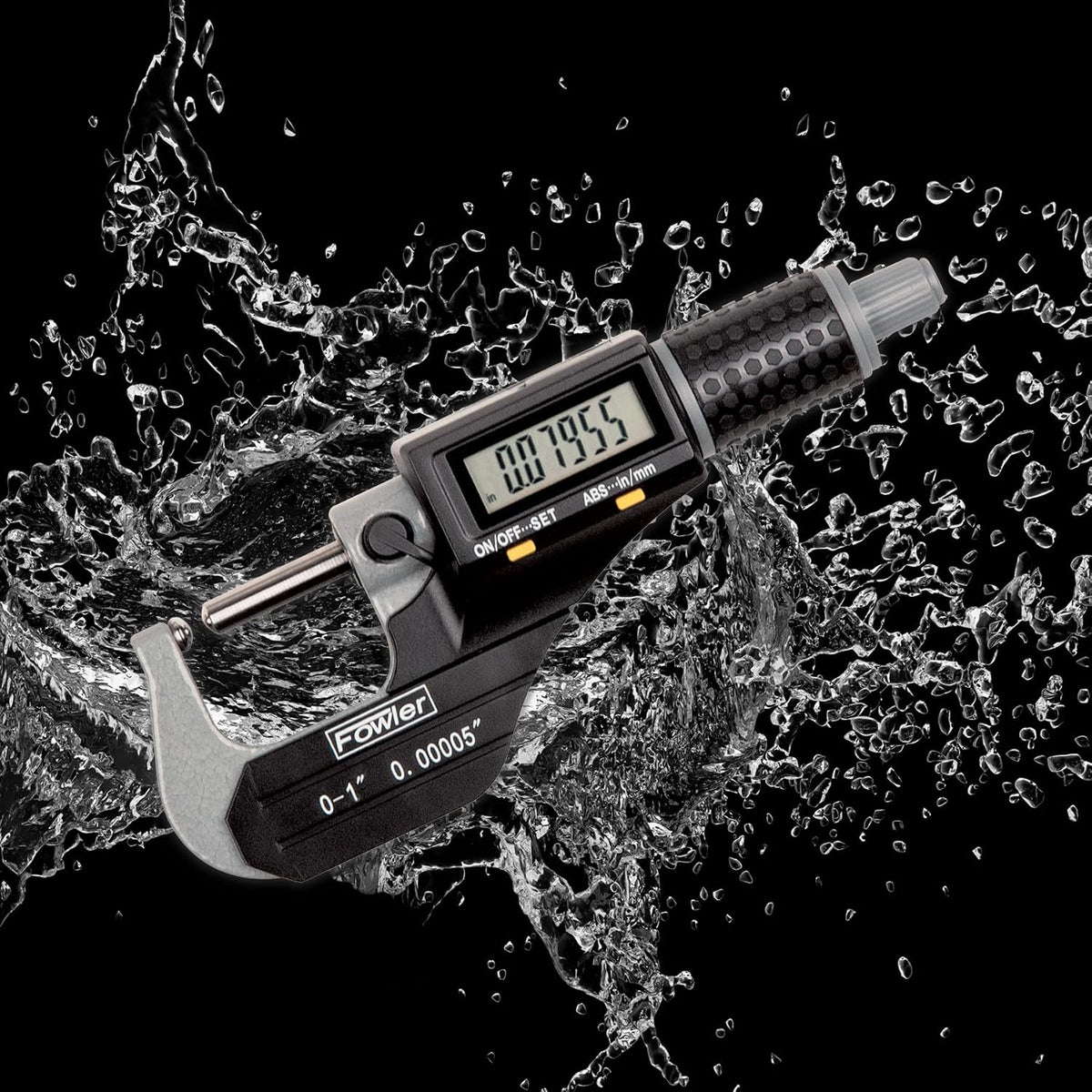 Fowler 54-860-211-1, Ip54 Digital Ball Anvil and Spindle Micrometer with 0-1"/25MM Measuring Range