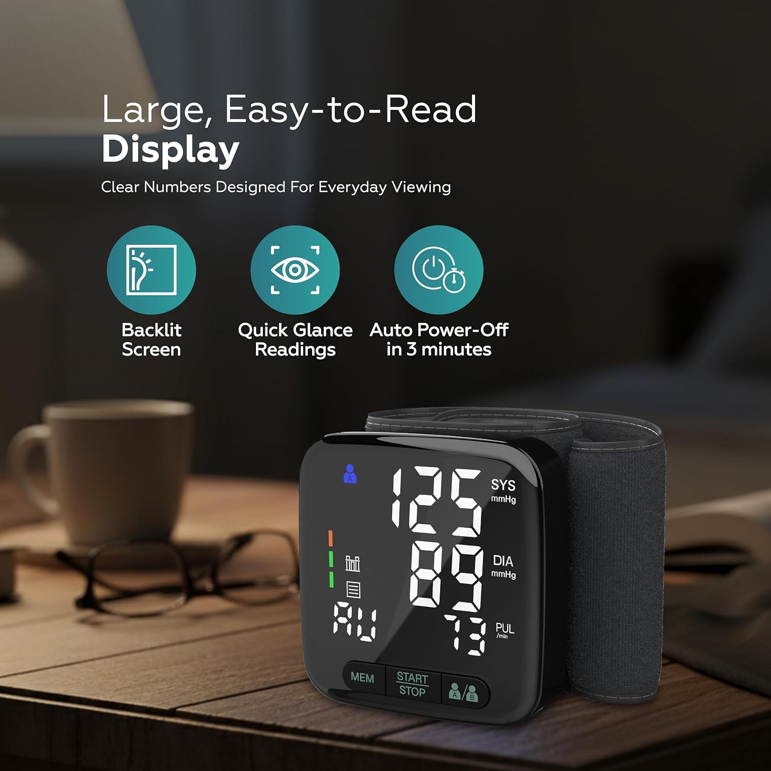 Wrist Blood Pressure Monitor for Home Use – FDA 510(k) Cleared Class II Blood Pressure Machine, Digital BP Cuff