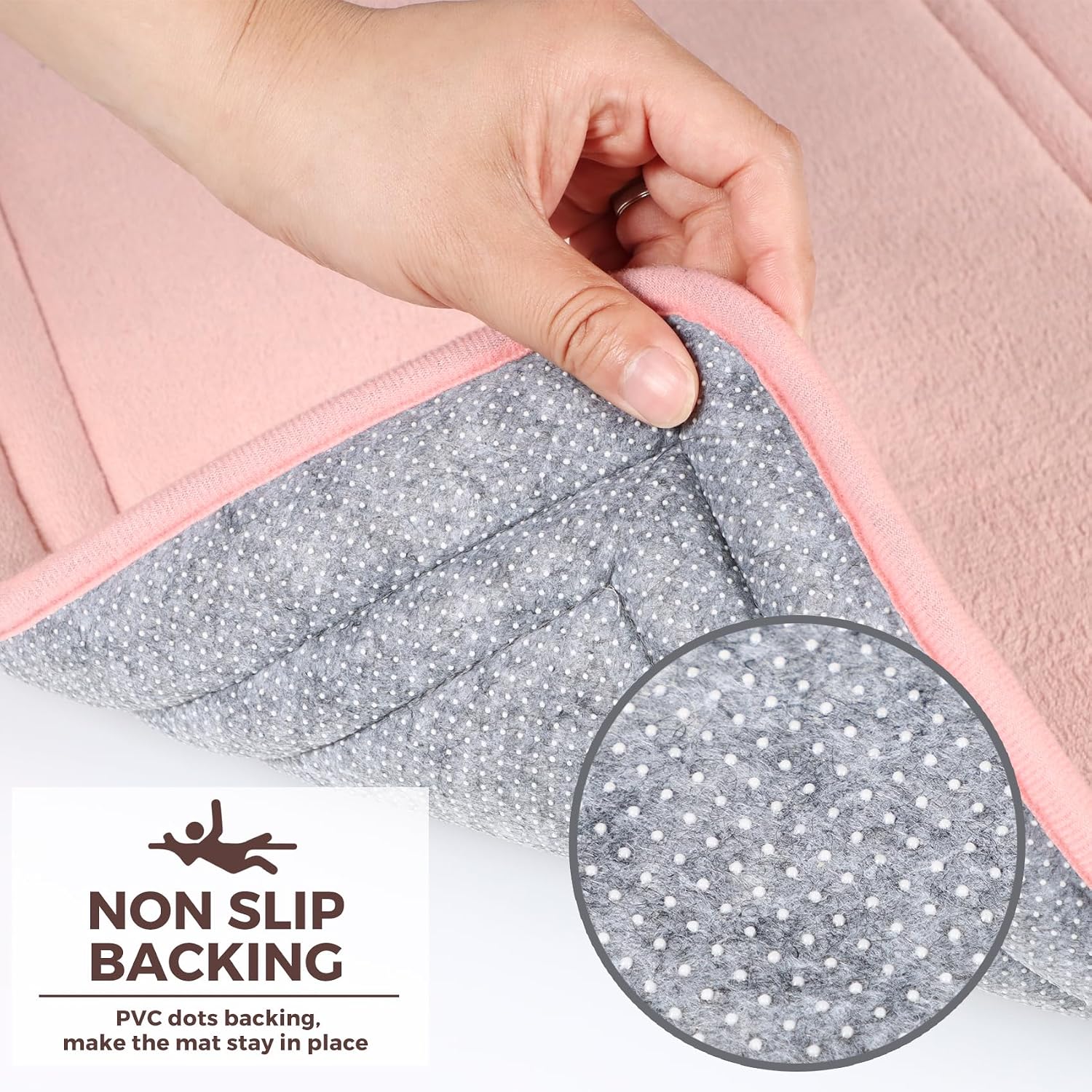 Light Pink Bathroom Rug Set 2 Piece Memory Foam Microfiber Bath Mat | Non Slip Washable Floor Mats Soft Absorbent