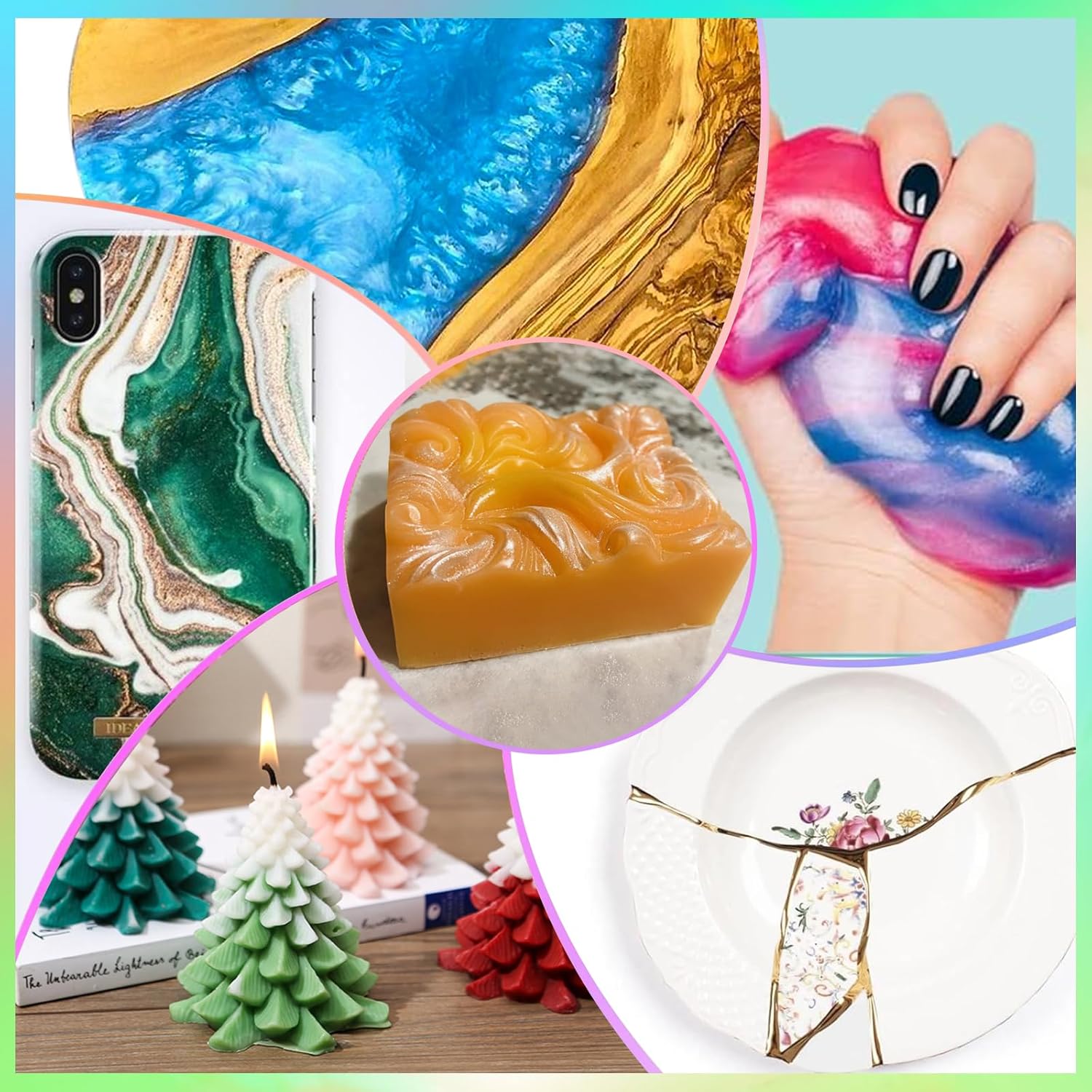 Mica Powder, 1.8oz/ 50g Diamond White Pearlescent Effect Mica Powder | Epoxy Resin Natural Color Pigment for Soap