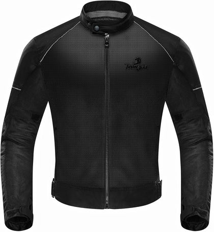 Summer Motorcycle Riding Jacket with CE Certified | Breathable Mesh, CE Level 2 Armor, EVA Back Protector, Adjustable