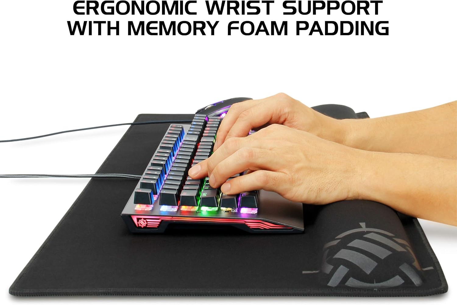 XXL Large Mouse Pad for Desk with 2XL Ergonomic Memory Foam Wrist Rest Support (31.5 x 13.78 x 1 inches) - Desk Pad