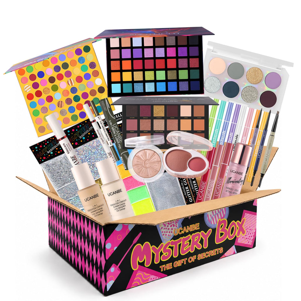 Makeup Set Box, Assorted Makeup & Cosmetics Gift Box Worth $140, Beauty Set with Eyeshadow Palettes, Face Makeup