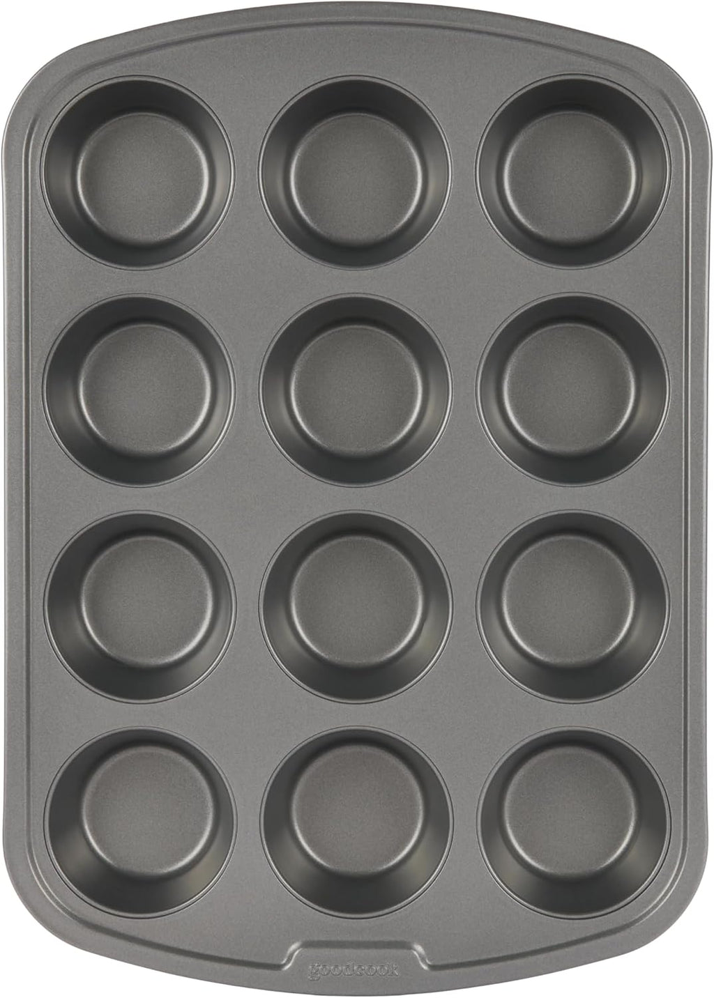 Everyday Nonstick Steel Muffin Pan, 12 cup, Gray