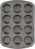 Everyday Nonstick Steel Muffin Pan, 12 cup, Gray