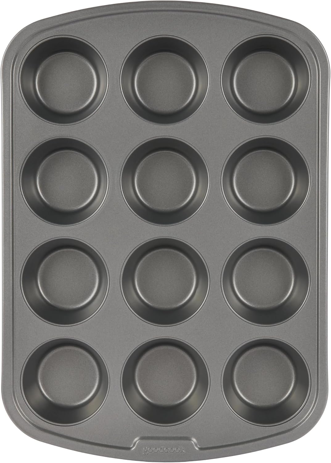 Everyday Nonstick Steel Muffin Pan, 12 cup, Gray