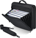 Zipper Binder, 2-Inch 3-Ring, 500 Sheets, 5-Tab File Folders, Black | 420D nylon with five dividers, multiple