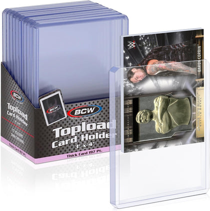 197 PT. Thick Card Topload Holder - Pack of 10 | Durable Rigid PVC Toploader | Toploaders for Memorabilia, Jersey