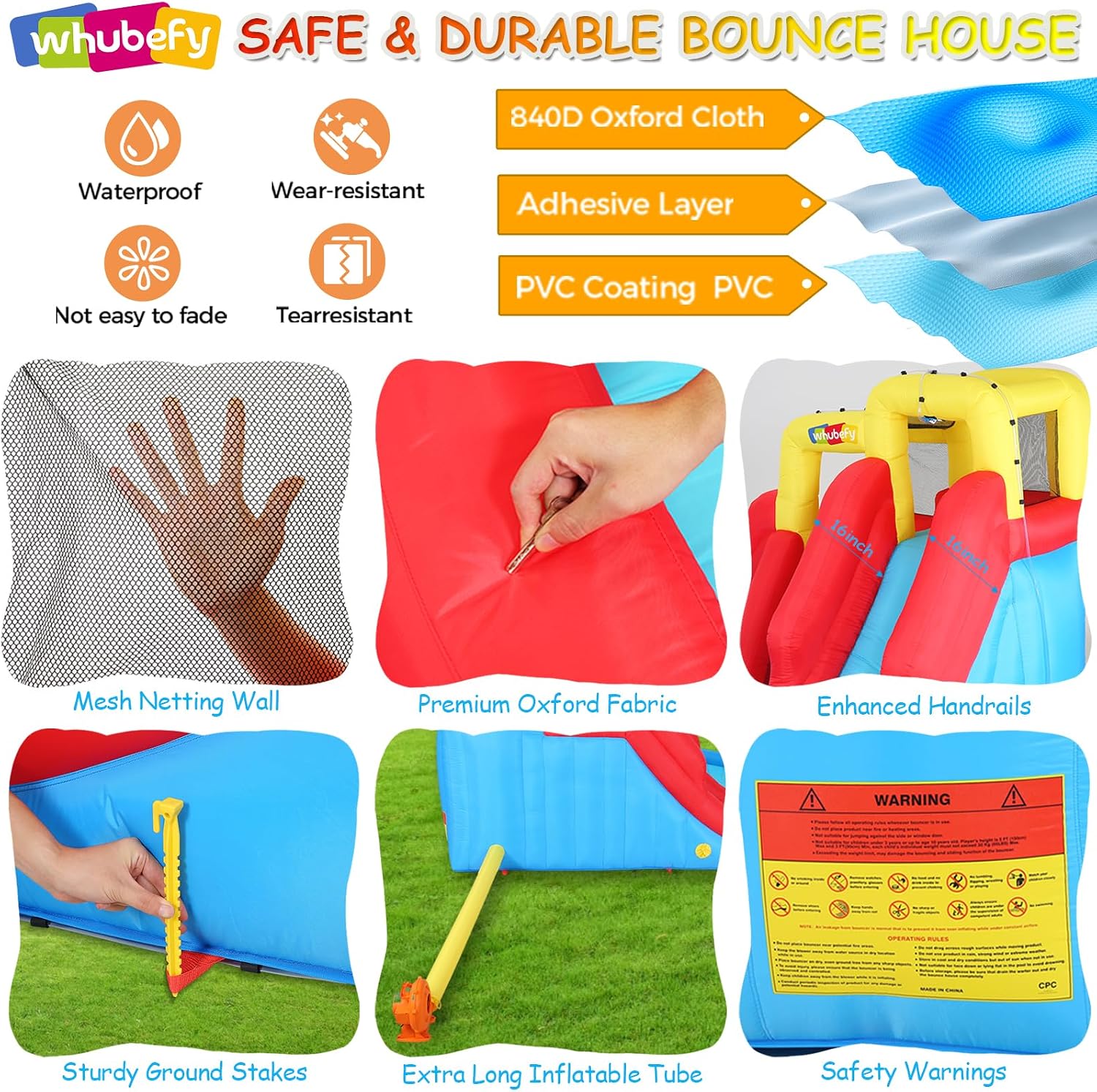 Inflatable Water Slides for Kids, 10 in 1 Inflatable Bounce House Water Park w/Blower,2 Water Guns,2 Water