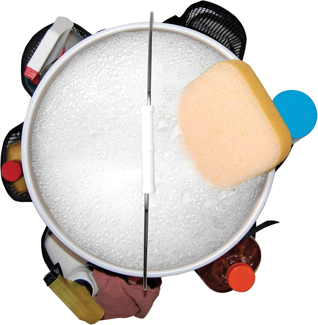 Auto Boss Wash Boss Organizer for a 5 Gallon Bucket, with Fast-Drying, Exterior Mesh Pockets for Car Supplies