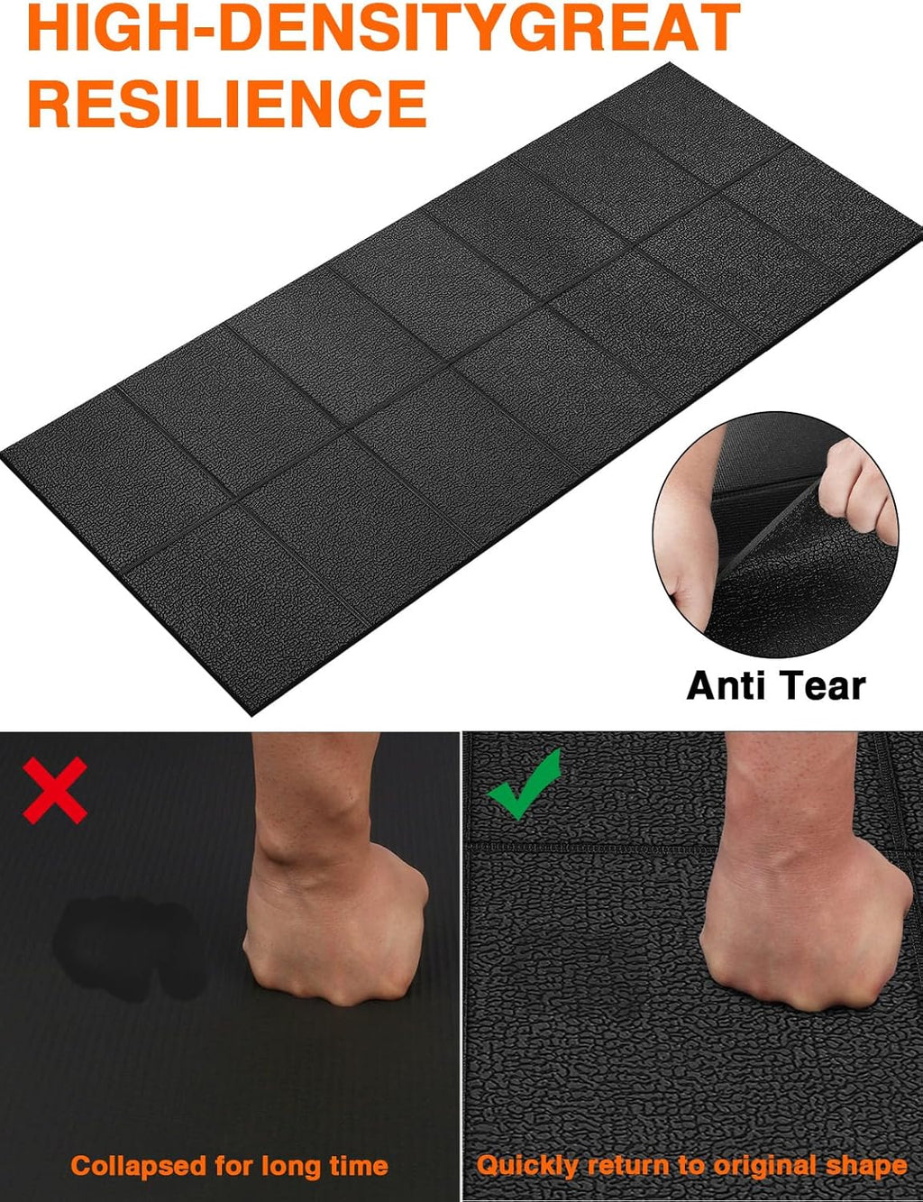 Treadmill Mat,70"x32",6mm Thickness Foldable Exercise Equipment Mat for Carpet Hardwood Floors, Compatible with