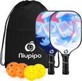 Pickleball Paddles Set of 2 or 4, USAPA Approved Fiberglass Pickleball Paddle Set with Balls and Bag, Polypropylene