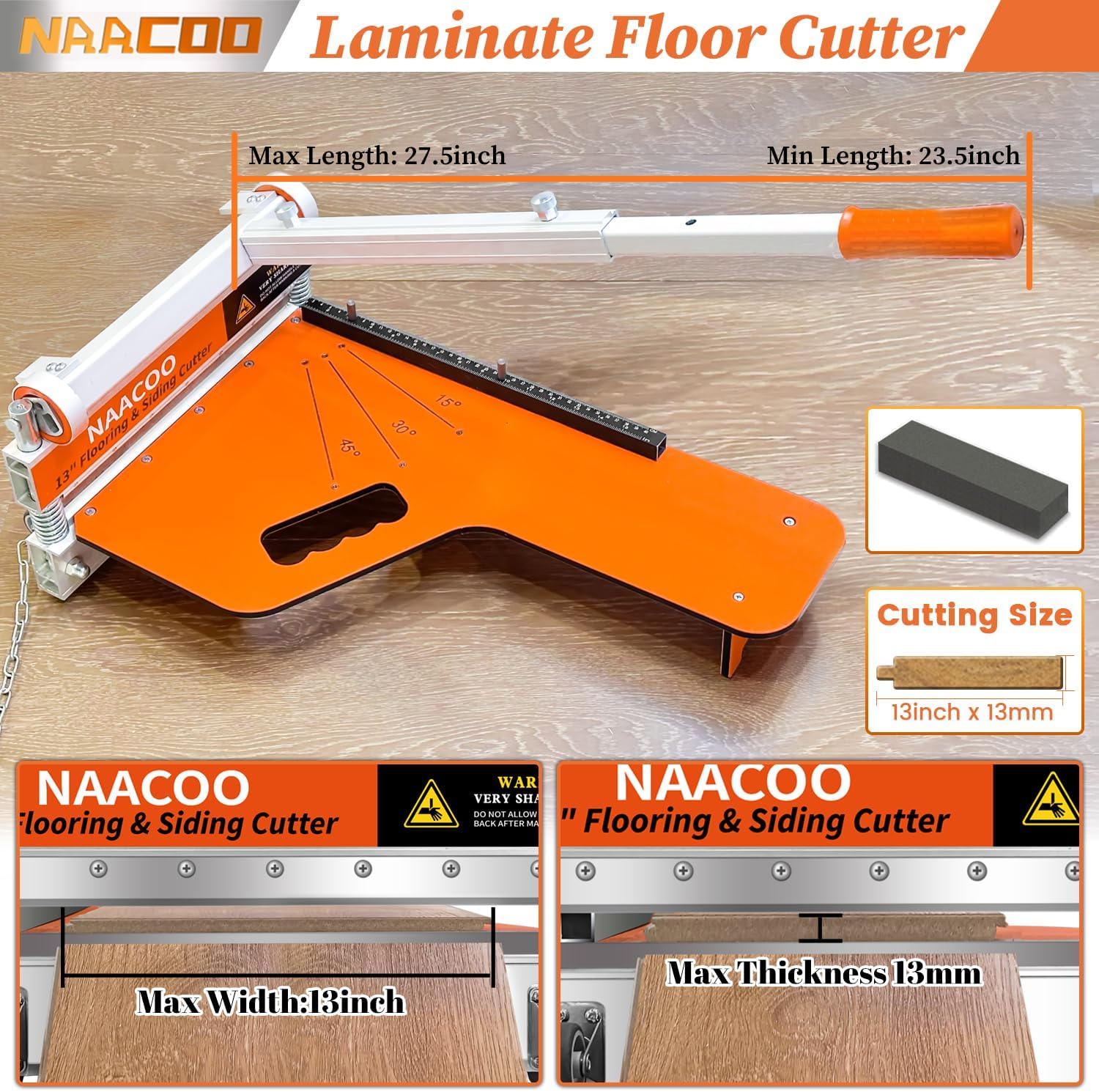 13In Laminate Floor Cutter with Wheel, 13MM Vinyl Plank Cutter