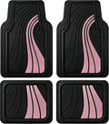 Car Floor Mats Full Set – Front & Rear Car Floor Mats with Aluminum Design, Anti-Slip Backing, All-Weather