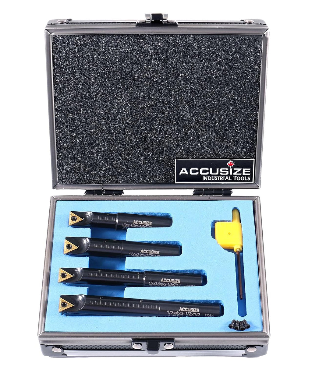 Accusize Industrial Tools Round Shank Indexable Boring Bar, 1/2 in