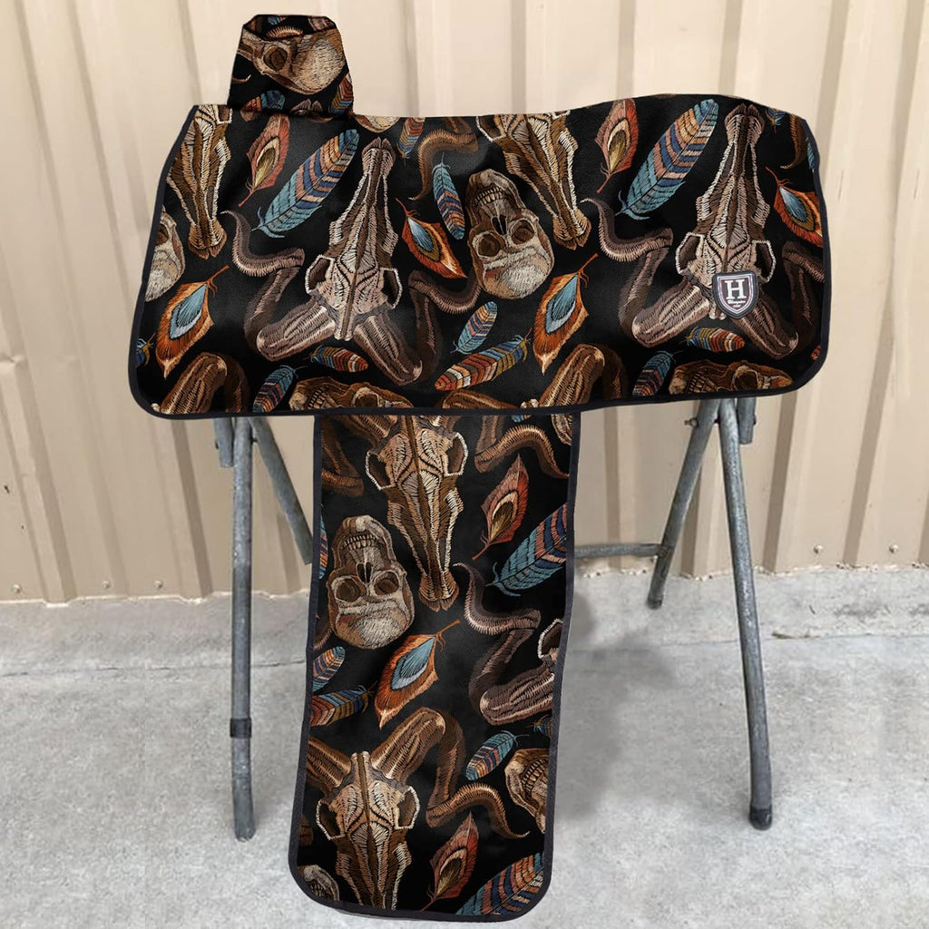 Western Saddle Cover, Cover for Saddle Fenders, w/Print