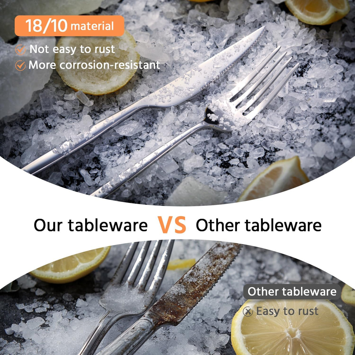 18/10 Silverware Set for 12, 60 Piece Stainless Steel Flatware Cutlery Set