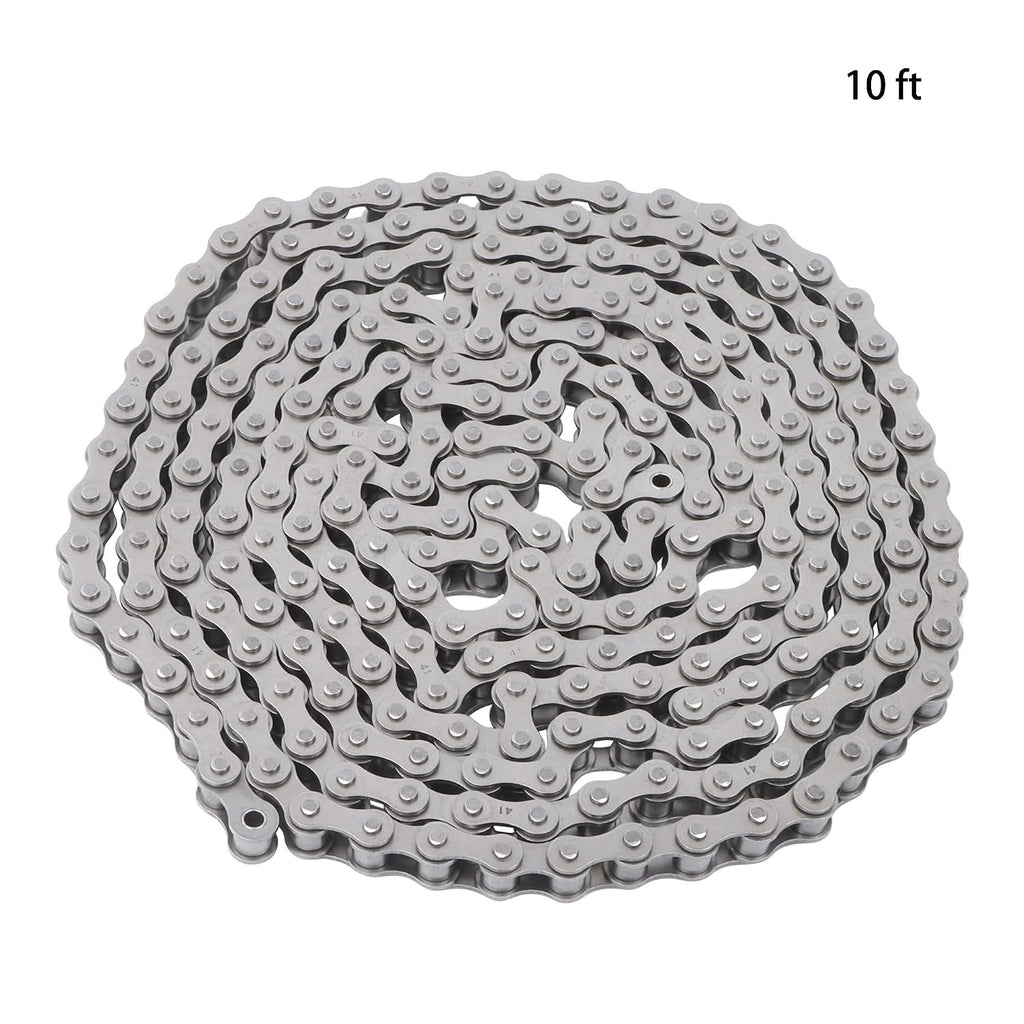 41 Roller Chain with 2 Connectors, 10 Feet