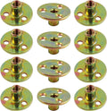 12PCS 5/16"-18 Carbon Steel Round Base T-Nut, Brad Hole Tee Nut, Furniture Hardware Flange Insert Female Thread 3-Hole T-Nuts