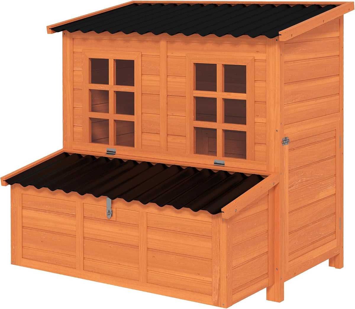 Wooden Chicken Coop 39" with Nesting Box for 2-4 Chickens Orange