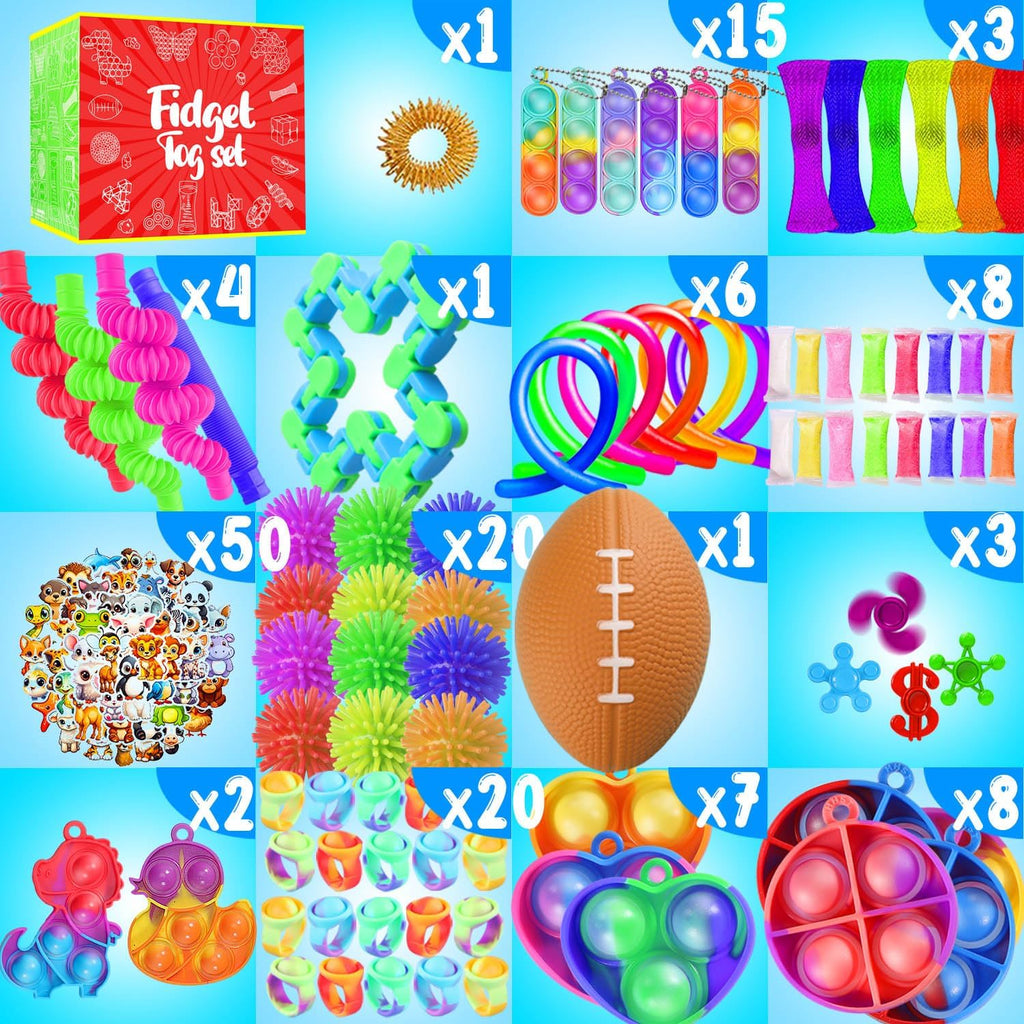 Fidget Toys, 160 Pack Party Favors for Kids 8-12 4-8, Sensory Toys Bulk Autism Autistic, Treasure Box Toys for