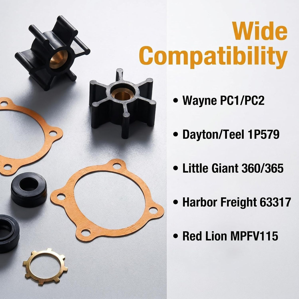 Water Pump Impeller Kit 66059-WYN1 for Wayne PC1 PC2
