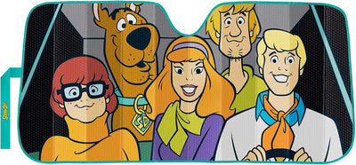 003951R01 Warner Bros. Scooby-Doo Group Accordian Sunshade for Car Truck SUV, Silver