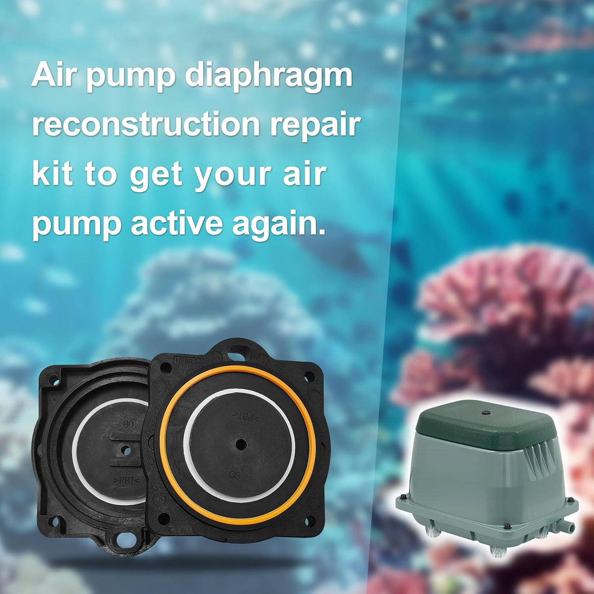 Air Pump Diaphragm Rebuild Kit Replacement for Hiblow Hp-60/Hp-80