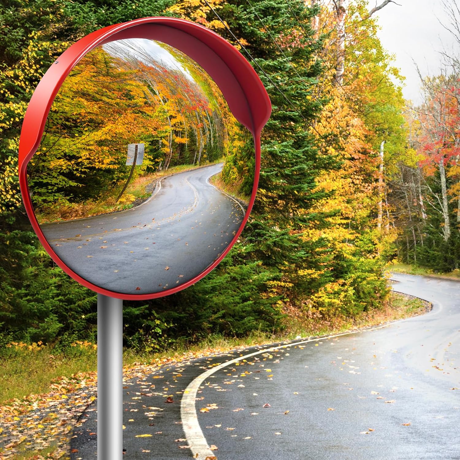 Convex Traftic Mirror - 24" Outdoor Driveway & Security Parabolic Safety Mirrors, Acrylic Blind Spot Mirror for