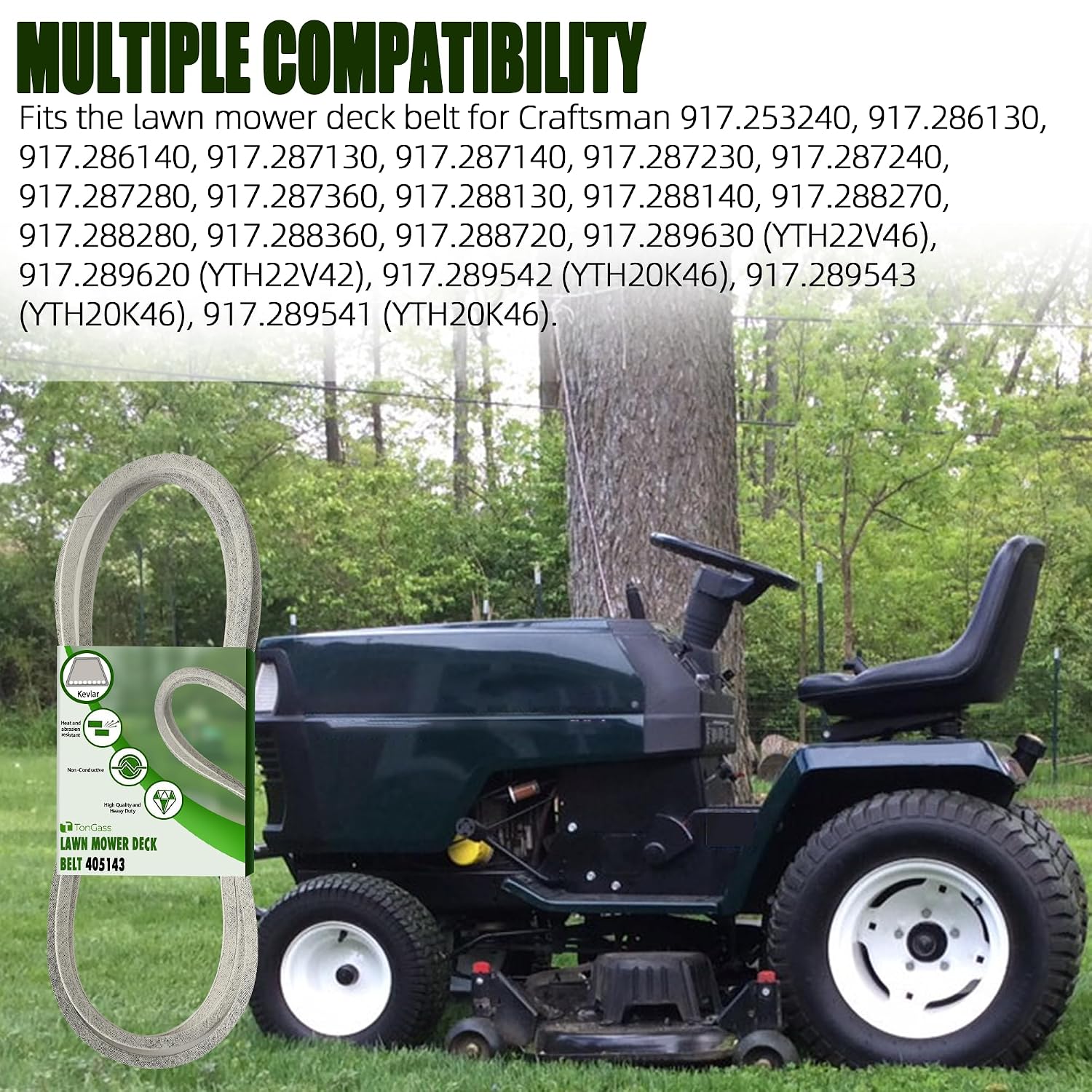 46" Lawn Mower Deck Belt Compatible with Husqvarna Lawn Mower Replaces Part Number 405143 532405143, Heavy-Duty