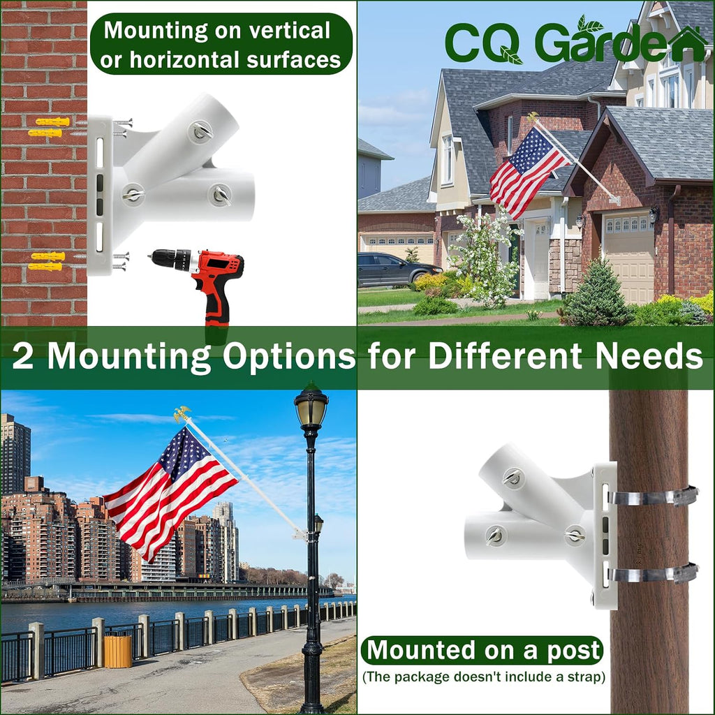 Flag Pole for Outside House, 6 FT Flag Pole Kit for Outdoor with Holder, 3x5 US Flag and Eagle Topper, Stainless