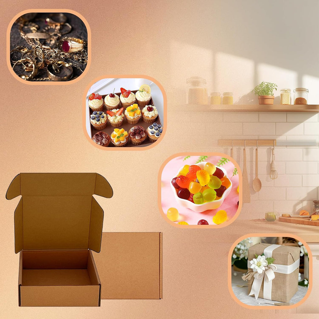 Shipping Boxes 6x5x2 inch 50 Pack,Brown Corrugated Mailers for E-Commerce