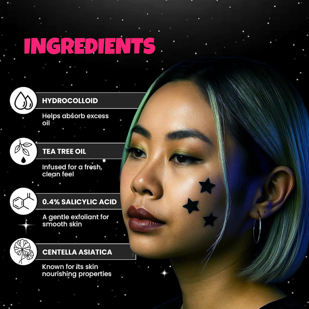 280Pcs Star Pimple Patches for Face - Pimple Patches Cute Stars - Hydrocolloid, Salicylic Acid, Tea Tree Oil