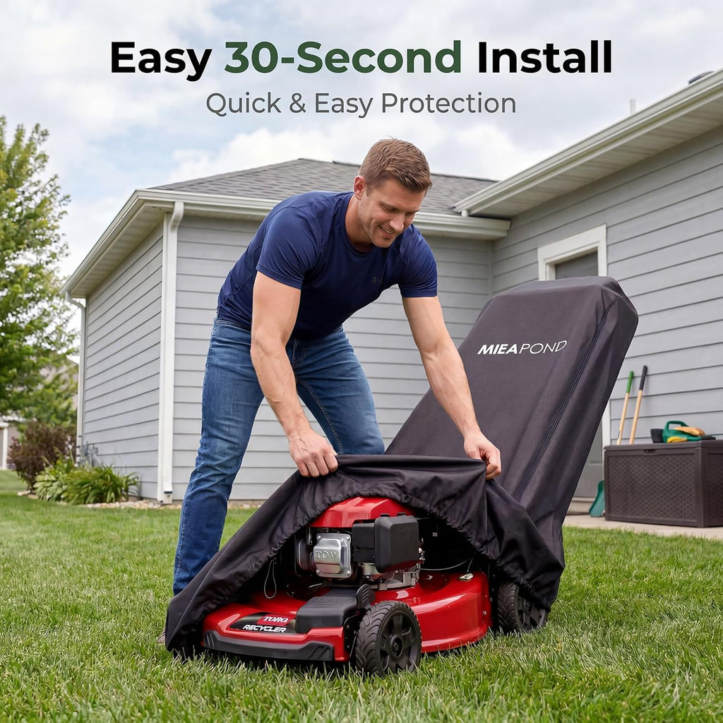 Heavy Duty Waterproof Lawn Mower Cover - Universal Fit for 20-22" Push & Self-Propelled Lawnmowers, Fits Toro Honda