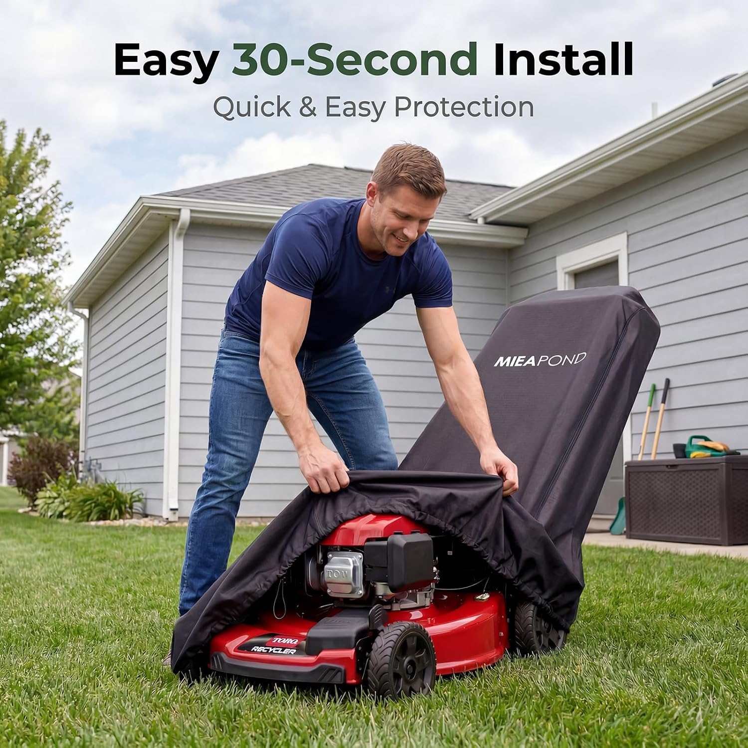 Heavy Duty Waterproof Lawn Mower Cover - Universal Fit for 20-22" Push & Self-Propelled Lawnmowers, Fits Toro Honda