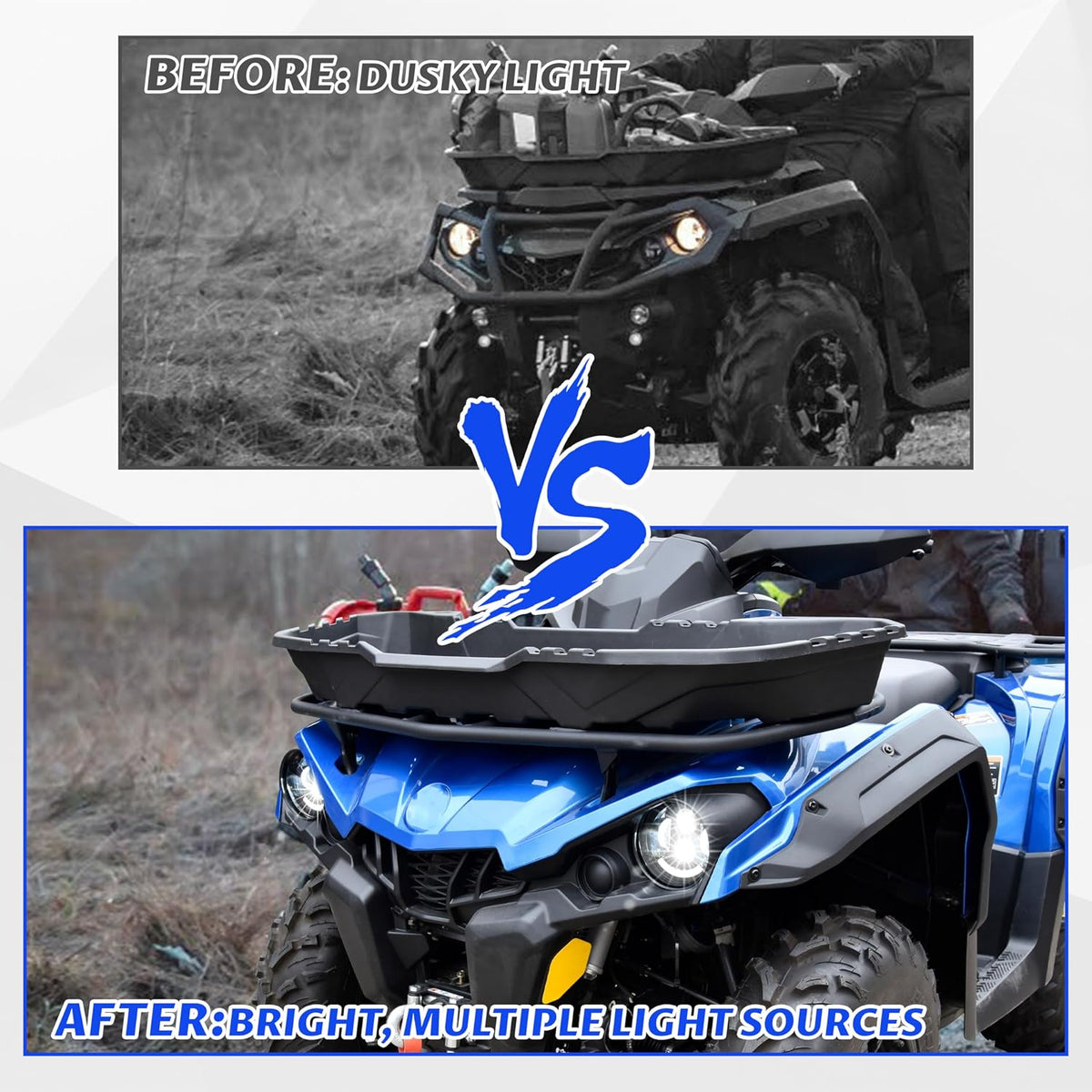 SAUTVS Headlight for Can-Am Outlander 450 500 570 2015-2024, LED Front Lamp