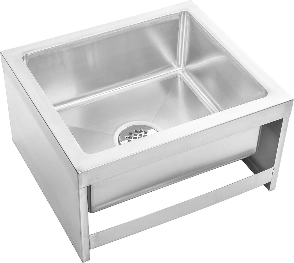 19x22x12 Commercial Floor Mop Sink - NSF Certified 304 Stainless Steel Utility Room Service Basin with Leak Proof