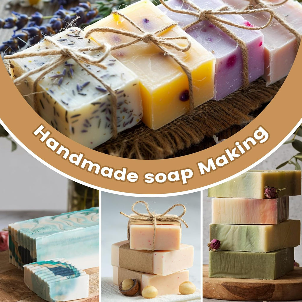 Soap Making Kit with 4 Flavored 10 lbs Soap Base in Bulk | DIY Soap Kit in Bulk with Soap Melting Pot, 10 lbs Soap